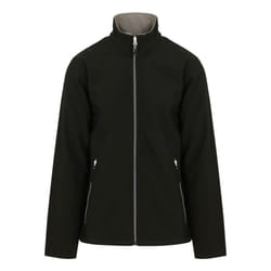 Regatta Mens Ascender Plain Double Layered Soft Shell Jacket - XL, Black/Mineral Grey