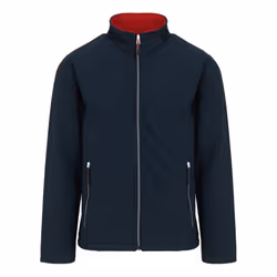 Regatta Mens Ascender Plain Double Layered Soft Shell Jacket - 3XL, Navy/Classic Red