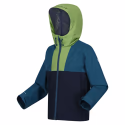 Regatta Childrens/Kids Hanleigh Waterproof Jacket - 14 Years, Piquant Green/Moroccan Blue/Navy