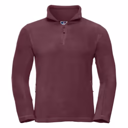 Russell Mens Zip Neck Outdoor Fleece Top - M, Burgundy
