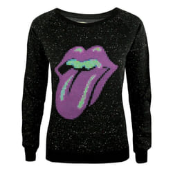 Amplified Womens/Ladies Pixel Lick The Rolling Stones Sweatshirt