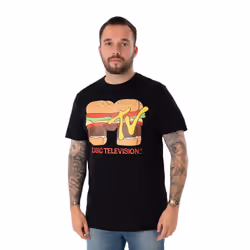 MTV Mens Burger T-Shirt - 3XL, Black
