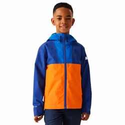 Regatta Childrens/Kids Hanleigh Waterproof Jacket - 13 Years, Oxford Blue/New Royal/Persimmon