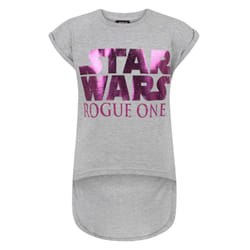 Star Wars Girls Marl Short-Sleeved T-Shirt - 5-6 Years, Grey