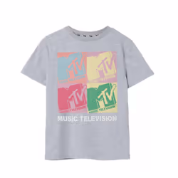 MTV Girls Colour Block Marl T-Shirt - 7-8 Years, Grey Marl