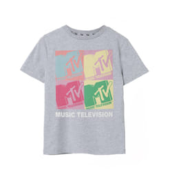 MTV Girls Colour Block Marl T-Shirt - 7-8 Years, Grey Marl