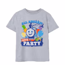 Thomas & Friends Mens Let's Party T-Shirt - 5-6 Years, Grey Marl