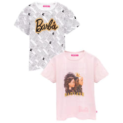 Barbie Girls Kindness Stronger Together Unity And Love T-Shirt (Pack of 2) - 7-8 Years, Multicoloured