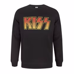 Amplified Mens Classic Logo Kiss Sweatshirt - S, Black