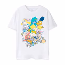 Nickelodeon Mens Classic 90's Short-Sleeved T-Shirt - 3XL, White