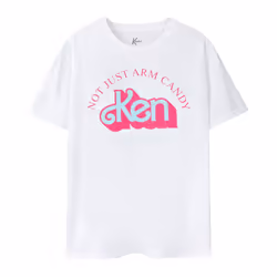 Barbie Mens Not Just Arm Candy Ken Retro Short-Sleeved T-Shirt - 3XL, White