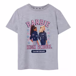 Barbie Girls High School Short-Sleeved T-Shirt - 9-10 Years, Grey Marl