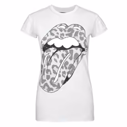 Amplified Womens/Ladies Leopard Lick The Rolling Stones T-Shirt