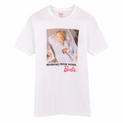 Barbie Womens/Ladies Working from Home T-Shirt - XXL, White