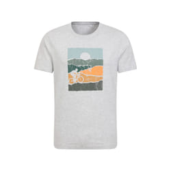 Mountain Warehouse Mens Bike Organic Cotton T-Shirt - XS, Light Grey
