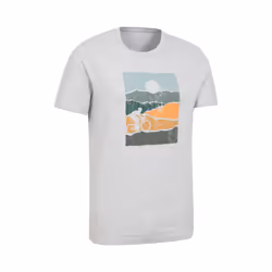 Mountain Warehouse Mens Bike Organic Cotton T-Shirt - XS, Light Grey