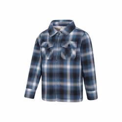 Mountain Warehouse Childrens/Kids Stream Checked Borg Lined Full Zip Shirt Jacket - 5-6 Years, Blue