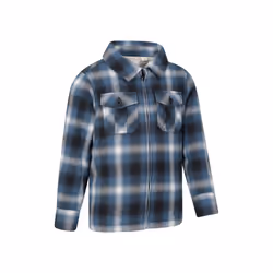 Mountain Warehouse Childrens/Kids Stream Checked Borg Lined Full Zip Shirt Jacket - 5-6 Years, Blue