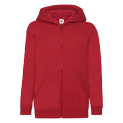 Fruit of the Loom Childrens/Kids Classic Full Zip Hoodie - 12-13 Years, Red