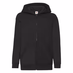 Fruit of the Loom Childrens/Kids Classic Full Zip Hoodie - 12-13 Years, Black