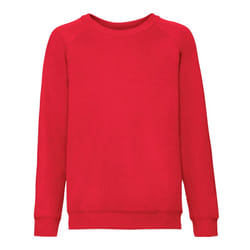 Fruit of the Loom Childrens/Kids Classic Raglan Sweatshirt - 12-13 Years, Red