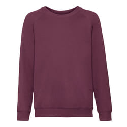 Fruit of the Loom Childrens/Kids Classic Raglan Sweatshirt - 12-13 Years, Burgundy