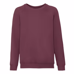Fruit of the Loom Childrens/Kids Classic Raglan Sweatshirt - 7-8 Years, Burgundy
