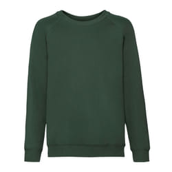 Fruit of the Loom Childrens/Kids Classic Raglan Sweatshirt - 12-13 Years, Bottle Green