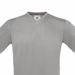 B&C Mens Exact V Neck T-Shirt - S, Sports Grey