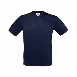 B&C Mens Exact V Neck T-Shirt - S, Navy