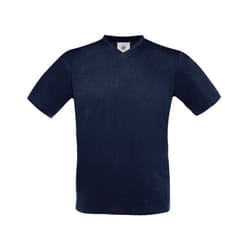 B&C Mens Exact V Neck T-Shirt - S, Navy