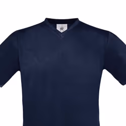 B&C Mens Exact V Neck T-Shirt - S, Navy