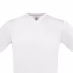 B&C Mens Exact V Neck T-Shirt - XL, White