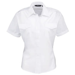 Premier Womens/Ladies Short-Sleeved Pilot Shirt - 16 UK, White
