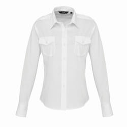 Premier Womens/Ladies Long-Sleeved Pilot Shirt - 8 UK, White