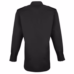 Premier Mens Long-Sleeved Pilot Shirt - 16.5in, Black