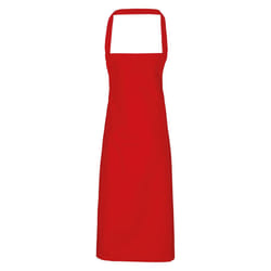 Premier Unisex Adult Cotton Bibbed Apron - One Size, Red
