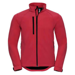 Russell Mens Plain Soft Shell Jacket - L, Classic Red