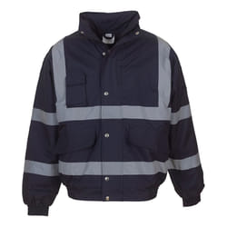 Yoko Unisex Adult Classic Hi-Vis Bomber Jacket - L, Navy