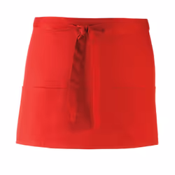 Premier Colours 3 Pocket Short Apron - One Size, Red