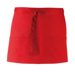 Premier Colours 3 Pocket Short Apron - One Size, Red
