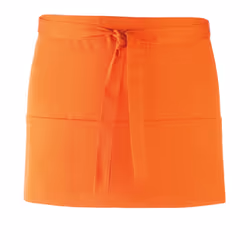 Premier Colours 3 Pocket Short Apron - One Size, Orange