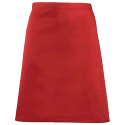 Premier Colours Mid Length Apron - One Size, Red