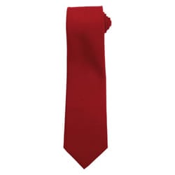 Premier Plain Polyester Tie - One Size, Burgundy