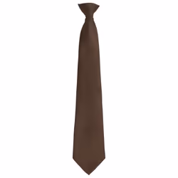 Premier Unisex Adult Colours Fashion Plain Clip-On Tie - One Size, Brown