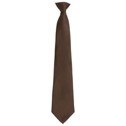 Premier Unisex Adult Colours Fashion Plain Clip-On Tie - One Size, Brown