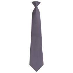 Premier Unisex Adult Colours Fashion Plain Clip-On Tie - One Size, Grey