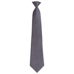 Premier Unisex Adult Colours Fashion Plain Clip-On Tie - One Size, Grey