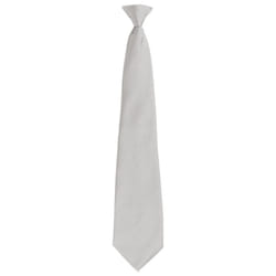 Premier Unisex Adult Colours Fashion Plain Clip-On Tie - One Size, Silver
