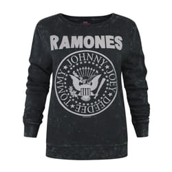 Amplified Womens/Ladies Seal Ramones Macrame Logo Sweatshirt - XS, Charcoal